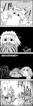  4koma book book_stack bow box braid carrying comic commentary_request crescent food fruit greyscale hair_bow hat hat_ribbon highres hong_meiling in_box in_container izayoi_sakuya long_hair maid_headdress mob_cap monochrome motion_lines patchouli_knowledge reading ribbon short_hair smile sweat table tani_takeshi time_stop touhou translation_request twin_braids watermelon yukkuri_shiteitte_ne 