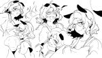  :d :o ahegao animal_ears come_hither drooling expressions futatsuiwa_mamizou glasses heart hiyuu_(flying_bear) looking_at_viewer monochrome open_mouth raccoon_ears saliva simple_background smile tanuki touhou white_background 