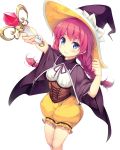  :3 aasha cape corset crystal daibouken!_yukeyuke_osawari_island hat holding lace magical_girl nontan official_art pink_hair smile tagme twintails wand witch_hat 