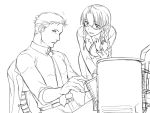 1girl bespectacled couple crossover esaka glasses hong_meiling king_of_fighters krizalid m.u.g.e.n monochrome sketch touhou 