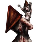  blood child father_and_daughter helmet piggyback pyramid_head red_eyes silent_hill silent_hill_2 thoma+ too_tatsu what 