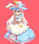  apron bunny_ears egawa_satsuki frills hat irisu_kyouko irisu_syndrome kyoko_irisu long_hair rabbit_ears red_eyes satsuki_(dorowa) silver_hair white_hair witch_hat 