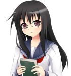  glasses long_hair narumi_(artist) narumi_yuu_(imitmoon) poorly_drawn school_uniform serafuku 