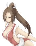  breasts brown_hair cleavage king_of_fighters kosumo shiranui_mai snk 