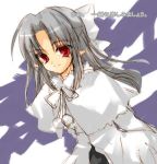 melty_blood pointy_ears red_eyes silver_hair smile tsukihime type-moon white_len 