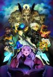  alice_(odin_sphere) armor armored_dress blue_eyes book cat cornelius george_kamitani gwendolyn highres mercedes odin odin_sphere official_art oswald polearm red_eyes socrates_(odin_sphere) spear velvet velvet_(odin_sphere) weapon white_hair 