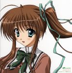  bow hair_ribbon highres nagase_minato ponytail ribbon scan side_ponytail 