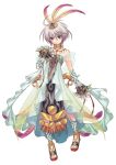  dress feathers jewelry lowres necklace purple_eyes purple_hair ragnarok_online ragnarok_online_ds sandals shaman_(ragnarok_online) short_hair sierra_(ro) simple_background solo tattoo 