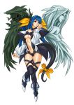  asymmetrical_wings blue_hair breasts choker dizzy guilty_gear highres necro official_art red_eyes ribbon ribbons skull tail tail_ribbon thighhighs under_boob underboob undine wings 