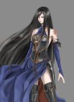  akumajo_dracula bare_shoulders black_hair blue_eyes boots castlevania castlevania:_order_of_ecclesia dress gothic konami long_hair shanoa tattoo thigh-highs thigh_boots thighhighs very_long_hair 