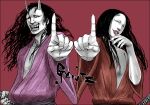  claws demon foreshortening gantz grin hands hannya japanese_clothes kako katana pale_skin smile sword weapon 