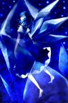  blue_hair cirno crystal highres ice ribbon ribbons ringpearl ringu_paaru short_hair touhou wings 