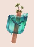  artist_name commentary food hammock highres humpback_whale no_humans original palm_tree popsicle signature simple_background tree tyler_amato water whale 