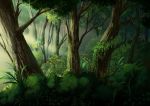  bush commentary_request dark forest hidarikiki_no_manjuu light_rays nature no_humans original outdoors scenery tree 