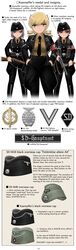  absurdres armband backpack bag blonde_hair comic emblem engrish garrison_cap gun hat highres insignia iron_cross kaname_junko mahou_shoujo_madoka_magica military military_uniform mp28 nazi ranguage reichsadler sakura_kyouko shingyouji_tatsuya sigrunen ss_insignia swastika the_keep_(1983) tomoe_mami totenkopf uniform waffen-ss weapon world_war_ii 