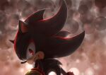  1boy absurdres animal_ears animal_nose bracelet clenched_teeth death-point furry furry_male highres jewelry male_focus red_eyes shadow_the_hedgehog shadow_the_hedgehog_(game) solo sonic_(series) teeth upper_body 