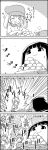  4koma animal_ears aura blouse carrying closed_eyes comic commentary_request dumpling eating emphasis_lines food greyscale hat heart highres houraisan_kaguya long_hair midriff monochrome out_of_frame pants plate rabbit_ears ringo_(touhou) seiran_(touhou) smile striped striped_pants sweat tani_takeshi touhou translation_request very_long_hair yukkuri_shiteitte_ne |_| 