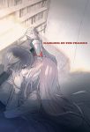  1boy 1girl bangs blue_eyes closed_eyes commentary_request copyright_name couple darling_in_the_franxx floating_hair french_kiss hair_ornament hairband hand_holding hand_on_another&#039;s_face hand_up hetero hiro_(darling_in_the_franxx) horns interlocked_fingers kiss limited_palette long_hair long_sleeves looking_at_another maeshima_shigeki military military_uniform oni_horns pink_hair red_horns tongue tongue_out uniform white_hairband zero_two_(darling_in_the_franxx) 