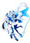  2girls blue_legwear chiliarch_(elsword) crown demon_girl demon_horns demon_tail demon_wings elsword eyebrows_visible_through_hair fluffy hand_holding highres hood hoodie horns long_hair luciela_r._sourcream mellchi multiple_girls noblesse_(elsword) snowflakes star star-shaped_pupils symbol-shaped_pupils tail wings 