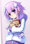  1girl blush d-pad d-pad_hair_ornament doria_(5073726) hair_ornament highres looking_at_viewer neptune_(choujigen_game_neptune) neptune_(series) pout purple_hair short_hair smile solo violet_eyes 