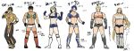  6+boys achilles_(fate) adonis_belt arash_(fate) arthur_pendragon_(fate) black_hair blonde_hair blue_hair brown_hair chiron_(fate) choker clenched_hands crop_top cu_chulainn_(fate/prototype) cutoffs dark_skin dark_skinned_male fate/apocrypha fate/prototype fate/prototype:_fragments_of_blue_and_silver fate_(series) grey_shorts harem_pants height_chart highres hood horse_tail kitano_gori lineup long_hair male_focus multiple_boys muscle ozymandias_(fate) pants ponytail short_shorts shorts sketch tail tan white_background wrestling_outfit 