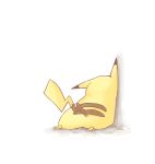  aigiri bad_id no_humans pikachu pokemon pokemon_(creature) simple_background solo tail wall white_background 