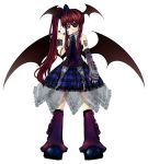  \m/ eyepatch gothic_lolita head_wings headwings koakuma lolita_fashion long_hair mikazuki_sara ponytail red_eyes red_hair redhead touhou wings 