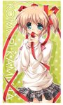  aqua_eyes blonde_hair kamikita_komari little_busters! ribbons short_hair stars 