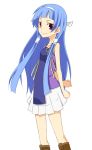  blue_hair blunt_bangs hair_tubes kannagi long_hair nagi ribbon ribbons skirt smile zanku 