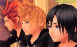  axel black_hair blonde_hair blue_eyes coat green_eyes kingdom_hearts kingdom_hearts_358/2_days red_hair roxas xion_(kingdom_hearts) 