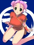  china_dress chinadress chinese_clothes double_bun double_buns final_fantasy final_fantasy_v green_eyes hima large_breasts lenna_charlotte_tycoon monk panties pink_hair short_hair sitting smile solo underwear white_panties 