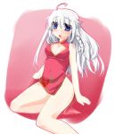  alfred blue_eyes breasts china_dress chinadress chinese_clothes cleavage highres legs long_hair silver_hair 