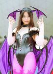  asian boots cosplay demon_girl elbow_gloves female flat_chest girl gloves green_eyes head_wings headwings morrigan_aensland pantyhose photo solo succubus vampire_(game) wings women 