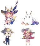  &lt;o&gt;_&lt;o&gt; 1boy 3girls :d ;3 ;d ameshizuku_natsuki animal_ear_fluff animal_ears bangs bare_shoulders beach_umbrella beer_mug bikini bikini_under_clothes blue_bikini blue_footwear blush breasts brown_eyes brown_hat character_request chibi cleavage closed_eyes cosplay cup dress eyebrows_visible_through_hair eyepatch facial_scar fate/extra fate/grand_order fate_(series) flower fox_ears fox_girl fox_tail francis_drake_(fate) green_eyes hair_between_eyes hair_flaps hand_on_hip hat hat_flower heart heart_eyepatch hoe holding holding_cup holding_umbrella innertube jackal_ears large_breasts long_hair looking_at_viewer medjed medjed_(cosplay) multiple_girls nitocris_(fate/grand_order) nitocris_(swimsuit_assassin)_(fate) one_eye_closed open_mouth overalls pink_dress pink_hair purple_hair sandals scar see-through shirt short_sleeves silver_hair simple_background smile sun_hat swimsuit tail tamamo_(fate)_(all) tamamo_no_mae_(swimsuit_lancer)_(fate) umbrella very_long_hair white_background white_flower white_shirt 