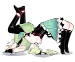  1boy 1girl blonde_hair chuki_(lydia) elf elsword german_suplex green_hair long_hair pointy_ears rena_(elsword) side_ponytail spitting suplex ventus_(elsword) wind_sneaker_(elsword) 