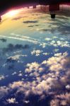  city clouds highres no_humans original outdoors pei_(sumurai) scenery silhouette sky sunrise upside-down 