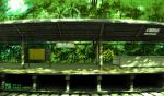  day forest green nature no_humans original outdoors railroad_tracks real_world_location scenery shinbashi sign tokyogenso train_station train_station_platform translated 