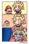  +++ 1boy 1girl 3koma :d blonde_hair blue_eyes blush blush_stickers bowsette bracelet chibi chroneco collar comic commentary_request crown earrings expressive_clothes eyebrows_visible_through_hair facial_hair genderswap genderswap_(mtf) hat heart heart-shaped_pupils heavy_breathing horns jewelry mario super_mario_bros. mustache new_super_mario_bros._u_deluxe nintendo open_mouth ponytail sharp_teeth smile spiked_bracelet spiked_collar spikes super_crown super_mario_bros. super_mushroom sweat sweating_profusely symbol-shaped_pupils teeth 