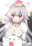  &gt;_&lt; 1girl :d bangs blush boo breasts brooch cleavage closed_eyes closed_mouth commentary_request crown detached_collar dress elbow_gloves eyebrows_visible_through_hair flying_sweatdrops frilled_dress frills ghost gloves grey_hair hair_between_eyes hair_flaps jewelry large_breasts long_hair looking_at_viewer luigi&#039;s_mansion super_mario_bros. mini_crown new_super_mario_bros._u_deluxe nintendo nose_blush open_mouth princess_king_boo red_eyes revision sharp_teeth short_sleeves silver_hair smile solo super_crown super_mario_bros. teeth tongue tongue_out twitter_username very_long_hair wavy_mouth white_dress white_gloves yadapot 