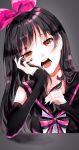  a.i._channel absurdres artist_request bangs black_hair black_nails hairband highres kizuna_ai lace-trimmed_sleeves long_hair multicolored_hair nail_polish open_mouth pink_hairband sailor_collar streaked_hair swept_bangs two-tone_hair virtual_youtuber youtube 