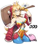  1girl breasts cleavage genderswap genderswap_(mtf) grin hammer king_dedede kirby kirby_(series) super_mario_bros. monster_girl new_super_mario_bros._u_deluxe nintendo sido_(slipknot) smile super_crown super_mario_bros. weapon 