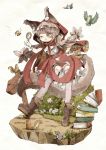  1girl :p ;p animal_ear_fluff animal_ears belt bird blush book_stack bug bush butterfly chipmunk day detective frills full_body green_eyes hand_on_hip heart_cutout imomushi_(pixiv_9001433) insect little_red_riding_hood long_hair magnifying_glass one_eye_closed outdoors panties pink_panties plaid red_hood red_skirt signpost skirt squirrel standing tail thigh-highs tongue tongue_out twintails underwear white_background zettai_ryouiki 