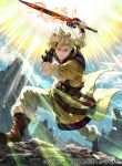  1boy armor blonde_hair blue_eyes boots cape eudes_(fire_emblem) fire_emblem fire_emblem:_kakusei fire_emblem_cipher gloves looking_at_viewer male_focus nintendo official_art short_hair smile solo suzuki_rika sword weapon 