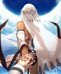  1girl altera_(fate) black_panties command_spell detached_sleeves fate/grand_order fate_(series) from_behind hand_holding i-pan long_hair panties photon_ray print_sleeves solo_focus underwear white_hair white_sleeves 