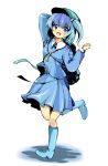  bag blue_eyes blue_hair boots hat highres kawashiro_nitori key matsuri_uta short_hair skirt touhou twintails 