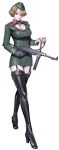  cleavage clothed female garter_belt gun nazi soldier solo thigh-highs thigh_boots uniform 