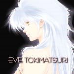  blue_hair eve_tokimatsuri lowres megazone_23 solo tokimatsuri_eve topless white_hair yellow_eyes yuzuru_saeki 