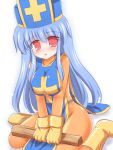  breast_squeeze breasts dragon_quest dragon_quest_iii hat large_breasts latex long_hair mitre priest_(dq3) ry tabard 