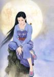  butterflies butterfly chen_shu_fen china_dress chinadress chinese_clothes hanfu highres long_hair moon realistic wind windy 
