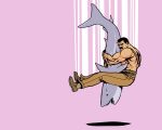  1280x1024 black_hair final_fight lol mike_haggar muscle mustache pants piledriver shark shoes short_hair sweatdrop topless wallpaper what wrestling 